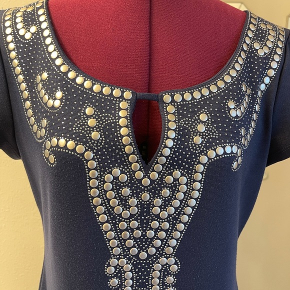 Blue Dress with Silver Decor - Picture 2 of 7